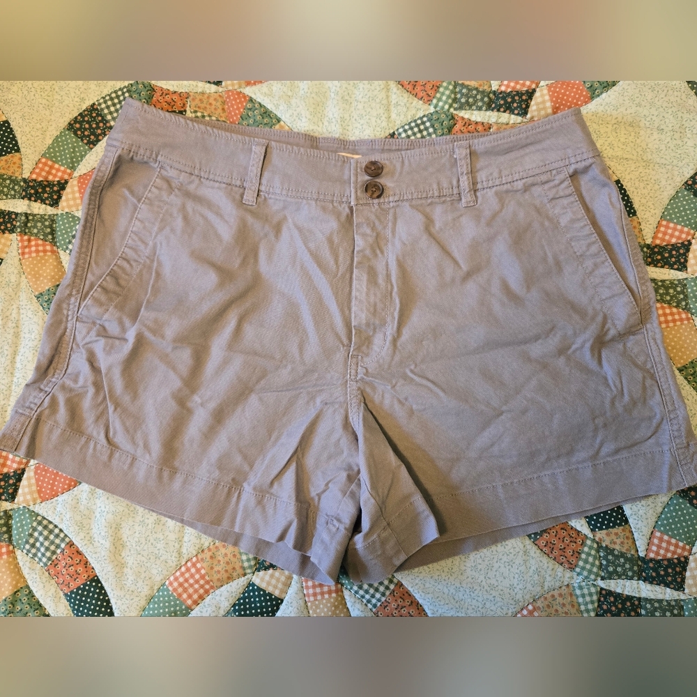 A New Day Gray Stretch Cotton Shorts Size 16